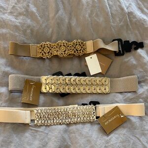 Francesca's Collections Tan and Gold Embellished Belts